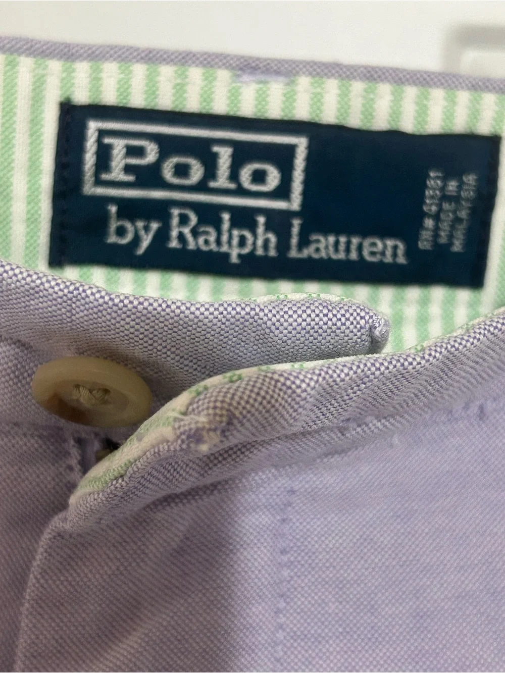 Polo by Ralph Lauren Lavender Flat Front Cotton Shorts